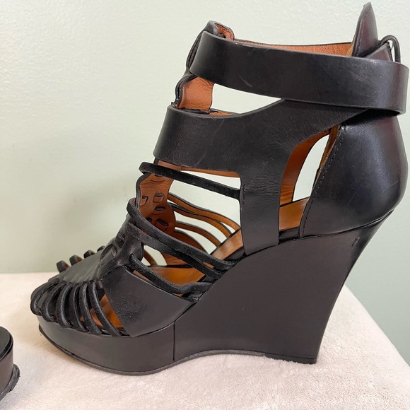 Givenchy Corinne Women's Leather Suede Gladiator Platform Wedge Heels Size 8 - Picture 9 of 15
